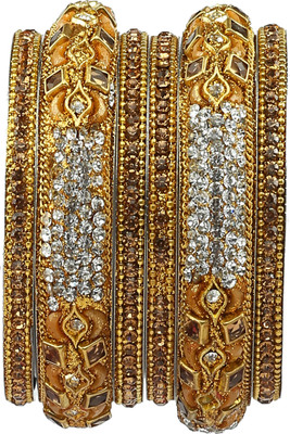 ZINEKA Metal Zircon Gold-plated Kada(Pack of 6)