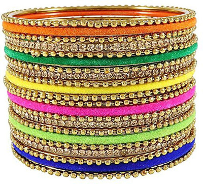 DONERIA Metal Zircon Bangle Set(Pack of 22)