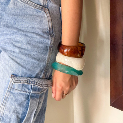 A Little Extra Resin Bracelet Set(Pack of 3)