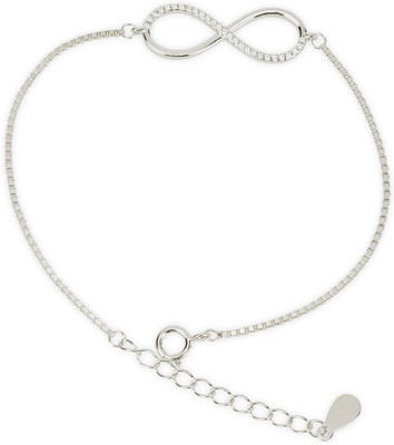 VEDNINE Silver Cubic Zirconia Sterling Silver Bracelet
