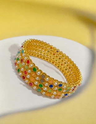 AARISAI Alloy Gold-plated Bangle Set(Pack of 4)