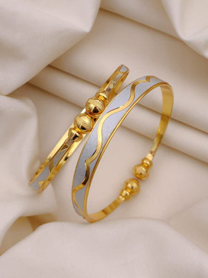 SHIVAY FASHION HUB Alloy Pearl Gold-plated Bangle Set