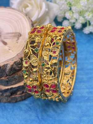 Kawai Alloy Beads Gold-plated Bangle Set(Pack of 2)