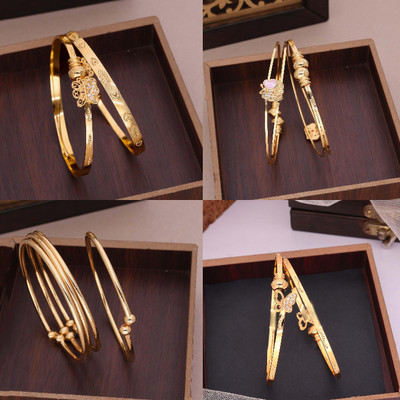 ANOUK Brass Diamond Gold-plated Bangle Set(Pack of 4)