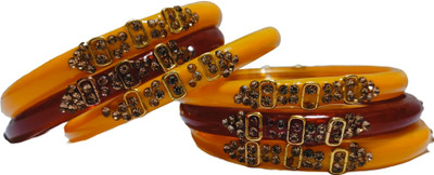 Priyanshu Supplier Glass Cubic Zirconia Kada(Pack of 6)