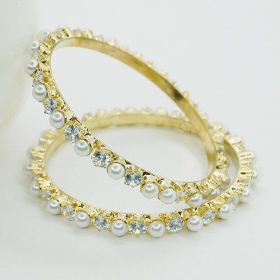 Panini Jewels Alloy Gold-plated Bangle Set(Pack of 2)