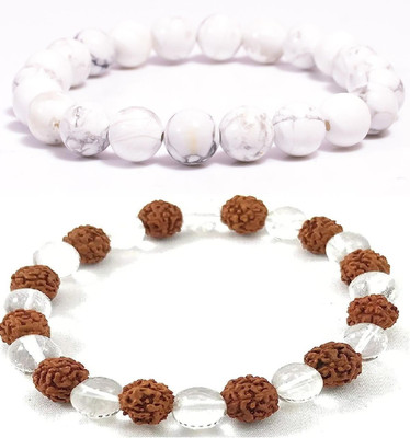 HouseOfCommon Stone, Crystal, Rudraksha Bracelet(Pack of 2)