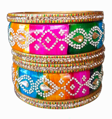 RADHIKAA FASHIONS Lac Crystal Bangle Set(Pack of 6)