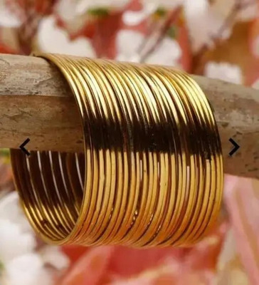 Fab Creations Alloy Gold-plated Bangle Set(Pack of 12)