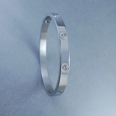 Parisal Brass Diamond Silver Kada