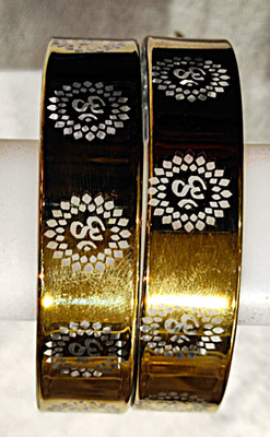 Kundkeshwar Glass Gold-plated Bangle Set(Pack of 2)