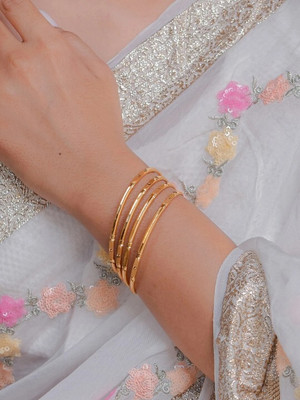 arches Brass Gold-plated Bangle Set(Pack of 4)