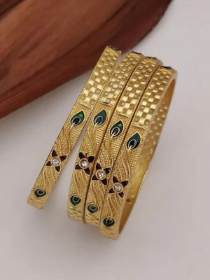 vani enterprise mart Brass Gold-plated Bangle Set(Pack of 4)