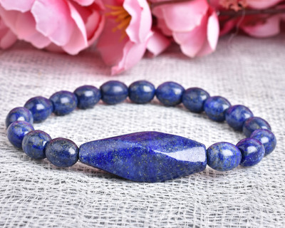 Pearlz Ocean Rubber Lapis Lazuli Bracelet