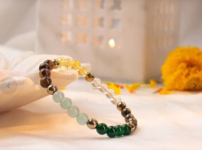 HEALINGGEMS Pyrite, Stone, Green Aventurine, Amethyst, Crystal, Tiger's Eye, Citrine, Green Jade Bracelet