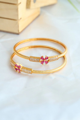 Prasansha Enterprises Brass Gold-plated Bangle Set(Pack of 2)