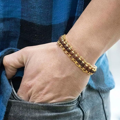 patil imitation Rudraksha Gold-plated Bracelet