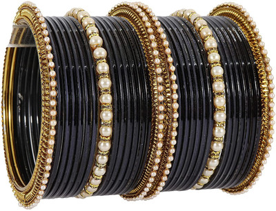 ZULKA Metal Crystal Bangle Set(Pack of 30)