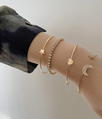 Vembley Alloy Cubic Zirconia Gold-plated Bracelet(Pack of 4)