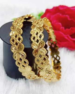 Prasansha Enterprises Brass Gold-plated Bangle Set(Pack of 2)