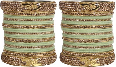 GLINT STORE Alloy Crystal Gold-plated Bangle Set(Pack of 2)