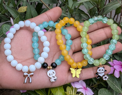 Sividya Glass Charm Bracelet(Pack of 4)