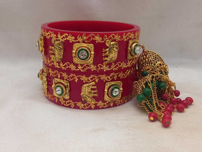 CHURA KING Plastic Crystal Bangle Set(Pack of 2)