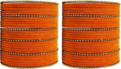 Rajwadi Metal, Fabric, Alloy Gold-plated Bangle Set(Pack of 60)