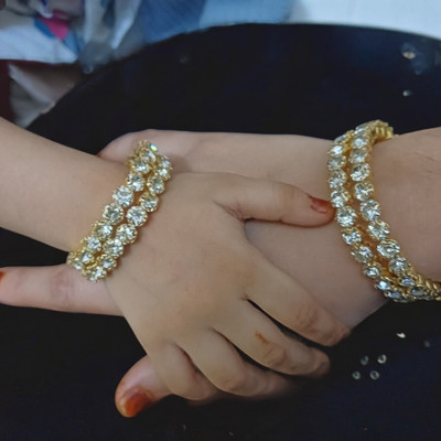 SSG Metal, Stone Beads Gold-plated Kada(Pack of 2)
