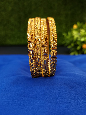 RITIRIWAAZ COLLECTION Brass Gold-plated Bangle Set(Pack of 4)