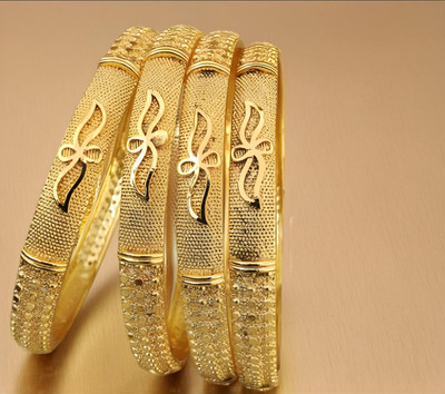 Jewels Kafe Brass Gold-plated Bangle Set(Pack of 4)