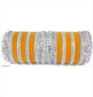 khooshbu Metal Cubic Zirconia Bangle Set(Pack of 10)