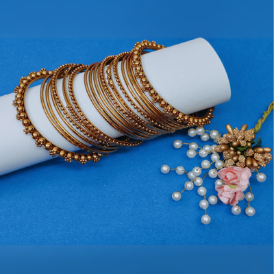 Penny Jewels Alloy Gold-plated Bangle Set(Pack of 10)