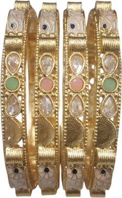 Santosh Jewels Alloy Gold-plated Bangle Set(Pack of 4)