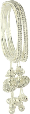 NMII Metal Zircon Bangle Set(Pack of 4)