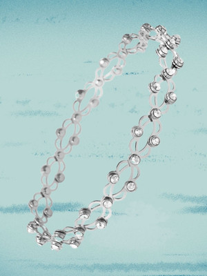 RKB SALES Alloy Cubic Zirconia Silver Bracelet