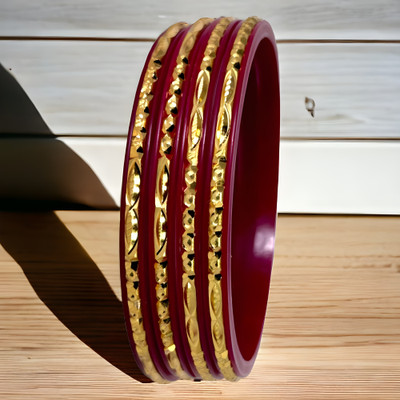 maa sitala store Brass Gold-plated Bangle Set(Pack of 4)