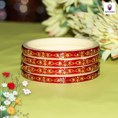 Anshi Creations Plastic Gold-plated Bangle Set(Pack of 4)