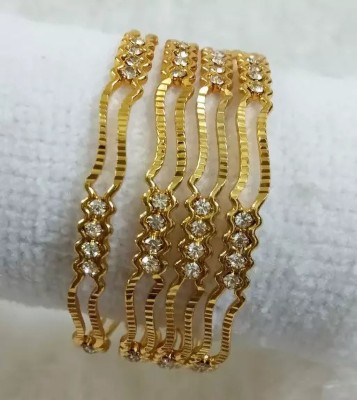 Aarav Retails Brass Gold-plated Bangle Set(Pack of 4)