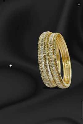 Kangan Mahal Alloy Silver Bangle Set(Pack of 2)