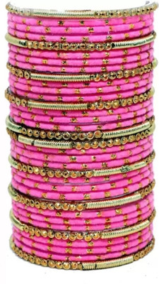 RADHA MOHAN EMPIRE Fabric, Glass Bangle Set(Pack of 34)