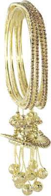ZULKA Metal Zircon Bangle Set(Pack of 4)