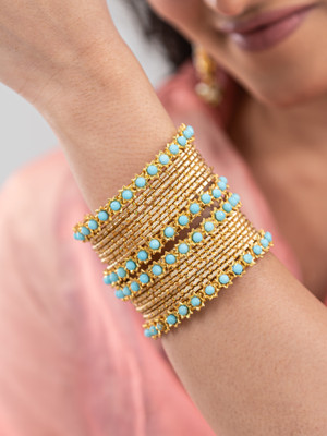 Mamon Creations Alloy Gold-plated Bangle Set(Pack of 20)