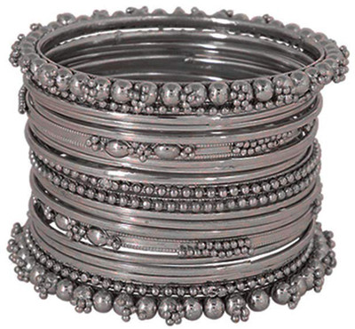 Rajwadi Metal, Alloy Silver Bangle Set(Pack of 20)
