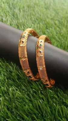 MGM Collections Copper Alexandrite Gold-plated Bangle Set