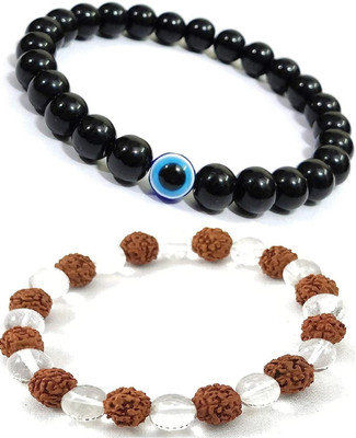 HouseOfCommon Stone, Crystal, Rudraksha Bracelet(Pack of 2)