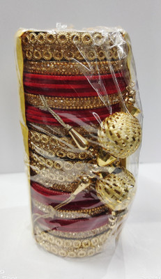 LOGIN THE WORLD AND CSC Metal Gold-plated Bangle Set(Pack of 10)