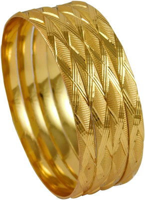 Prettything Alloy Gold-plated Bangle Set(Pack of 4)