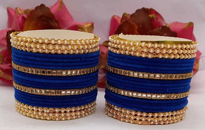 SSONLINEBAZAR Alloy Pearl Bangle Set(Pack of 10)