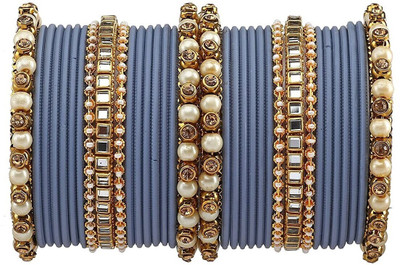 LYBASHINE Metal, Alloy Beads Gold-plated Bangle Set(Pack of 2)